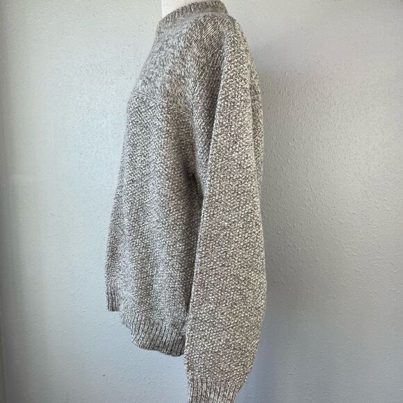 EUC Pure Stuff Mens Tan and Cream Wool Sweater Size L - Picture 3 of 5